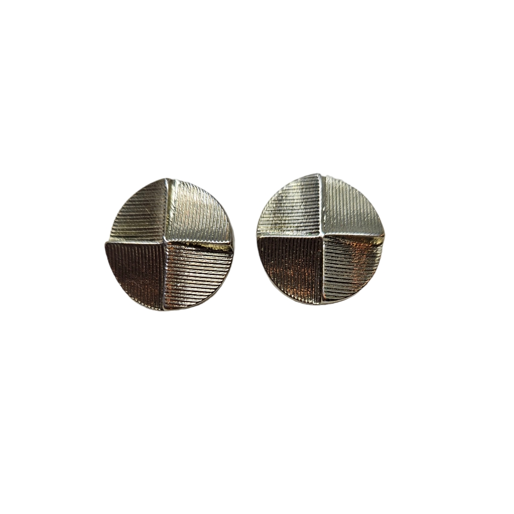 Monet Gold Tone Signed Earrings Gold Tone Circular Pierced
